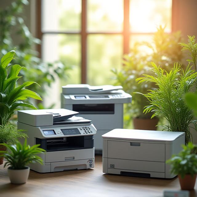 Eco-friendly refurbished printers reducing electronic waste